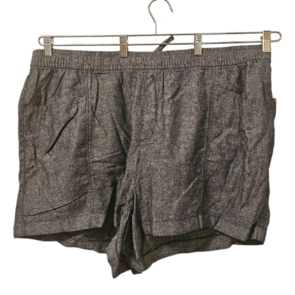 Old Navy Pants - Blue and White Old Navy Women's High-Waisted Linen-Blend Shorts